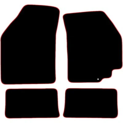 Image of Carsio Carpet Car Mats For Suzuki Alto 2009+ Onwards 4 Piece Set Tailored Fit Floor Mat Complete Accessory Black Custom Fitted All Weather, Anti Slip Backing &amp; Red Trim