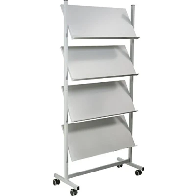 Image of Helit Brochure Rack Metal, For 12 X A4, Grey