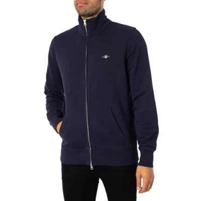 Image of GANT Mens Shield Full Zip Sweat Fleece Top Evening L
