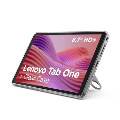 Image of Lenovo Tab One Android Tablet 8.7 inch HD Display MediaTek Helio G85 4GB RAM 128GB Wi Fi 5 Clear Case