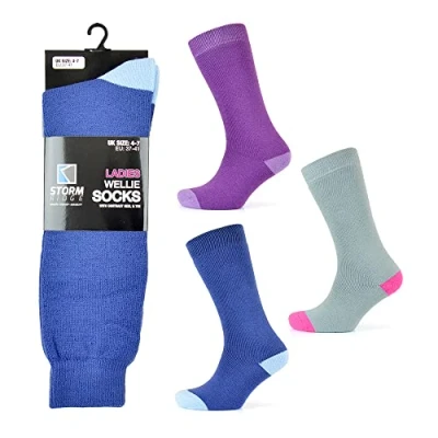 Image of Undercover 3 Pairs Ladies Wellie Socks SK182A (1 x Each) 4 7
