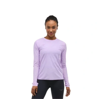 Image of HOKA Airolite RUN Long Sleeve sleeved top, Women&#039;s, Size: Large, Aster flower