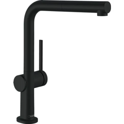 Image of hansgrohe Talis M54 kitchen tap with pull out spray, 1 sink spout height 270 mm, mixer swivel spout, matt black, 72808670