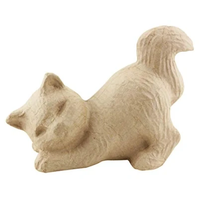 Image of Décopatch Ref SA115O Cat Papier Maché Object to Decorate 20 x 15 10.5cm with Papers &amp; PaperPatch Glue, Glitter, Paints
