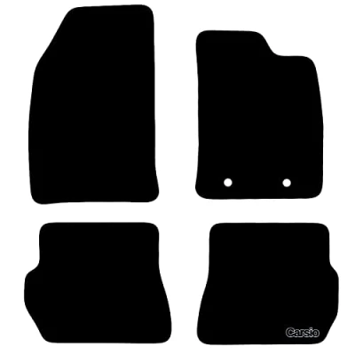 Image of Carsio Carpet Car Mats For Ford Fusion 2002 to 2012 (2 Clips) Tailored Fit Floor Mat Set Complete Accessory Black Custom Fitted All Weather, Anti Slip Backing &amp; Trim