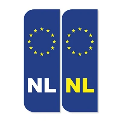 Image of Landing Designs 2 x NL Netherlands Euro Car Number Plate Stickers