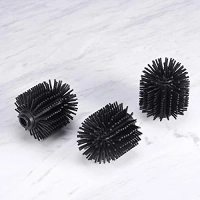 Image of VINN DUNN TOILET Brush Set with Silicone Heads 3PK FOR HANLDLE (Silicone Head Black 3PK)