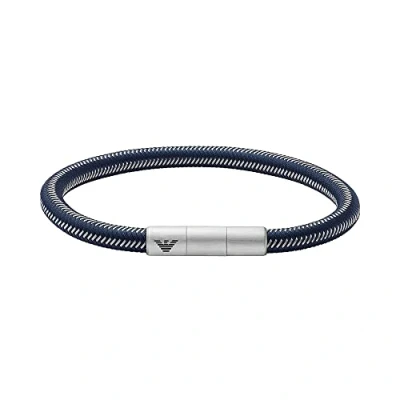 Image of Emporio Armani Men&#039;s Blue Nylon ID Bracelet, EGS2990040