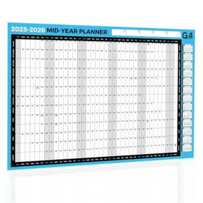 Image of 2025 A1 Wall Calendar and Year Planner Large Laminated With Wipe Dry Pen &amp; Sticker Dots 85 cm x 58