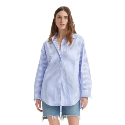 Image of LEVIS Women&#039;s lola Shirt, Bearberry Stripe Blu, XS