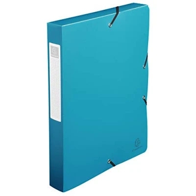 Image of Exacompta Ref 59783E Uni PP Elasticated Filing Box 250 x 330mm in Size, Suitable for Holding A4 Documents, 40mm Spine, Opaque Polypropylene, Spine Label Green