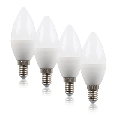 Image of MiniSun Pack of 4 4w High Power LED SES E14 40w Replacement Frosted Opal Candle Bulbs 3000K Warm White