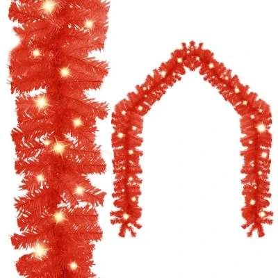 Image of vidaXL Christmas Garland with LED Lights 20 m Red