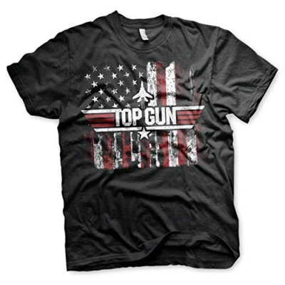 Image of Top Gun Officially Licensed America Mens T Shirt (Black)