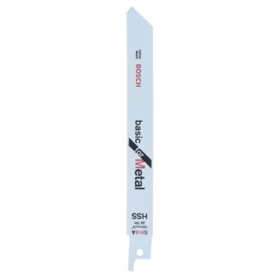 Image of Bosch 2x Reciprocating Saw Blade S 918 AF &#039;Basic for Metal&#039; (Metal, Steel Pipes, Length 150 mm, Accessories Saws)