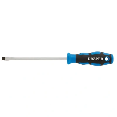 Image of Draper Soft Grip Plain Slot Screwdriver, 6.0 x 150mm