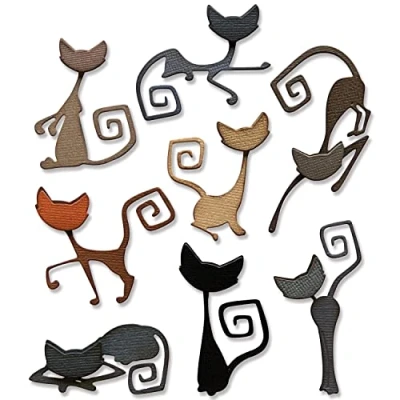 Image of Sizzix Thinlits Die Set 16PK Mischievous by Tim Holtz 665996 Chapter 3 2022, Multicolor, One Size