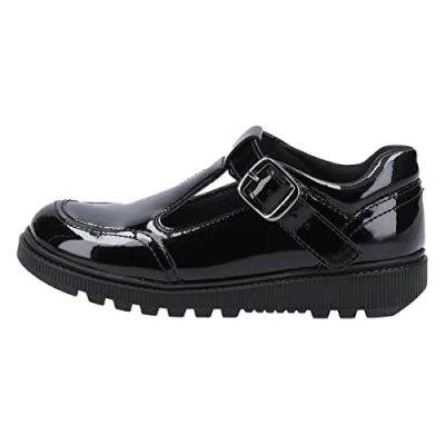Image of Hush Puppies Kerry Patent Jnr School Uniform Shoe, Black, 2 UK Child