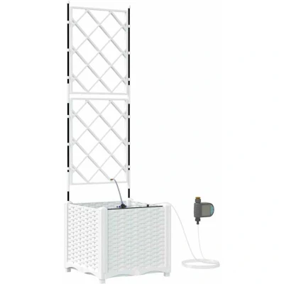 Image of vidaXL Garden Planters with Water Irrigation System White