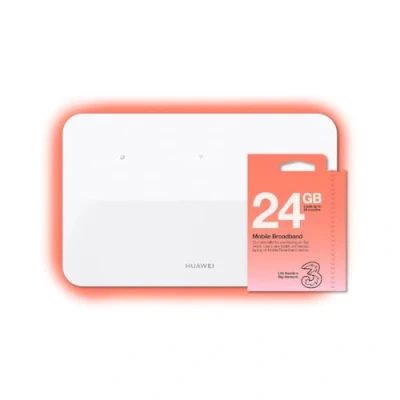 Image of Huawei 4G LTE Router with 24GB Preloaded SIM by Three High Speed Mobile Wi Fi, Ideal for Home &amp; Office, Easy Setup, reliable instant, Fi 6 AX3000, 4 LAN Ethernet Ports
