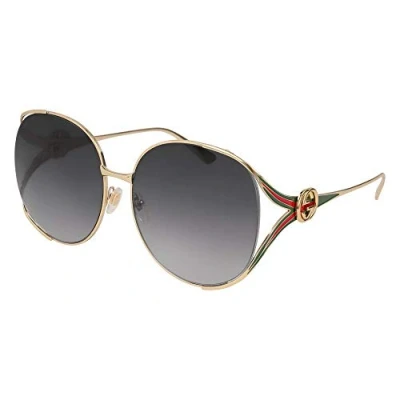 Image of Gucci Sunglasses, Women&#039;s, Size: 63, Gold/grey