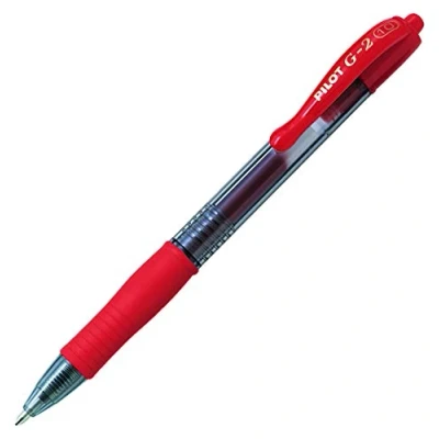 Image of Pilot G2 10 Gel Ink Pen Push Mechanism Red