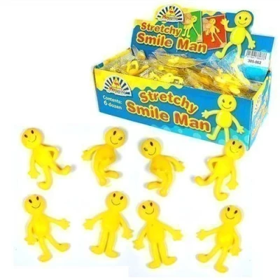 Image of 6 x Boys Girls Childrens Kids Yellow Stretchy Happy Man Men Party Bag Loot Fillers