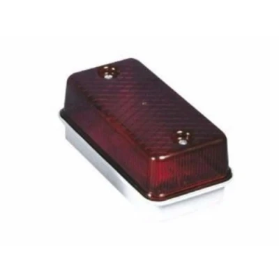 Image of KnightsBridge 100W IP65 ES E27 Aluminium Base Bulkhead Red Tinted Cover