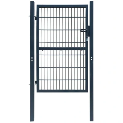 Image of vidaXL 2D Fence Gate (Single) Anthracite Grey 106 x 190 cm