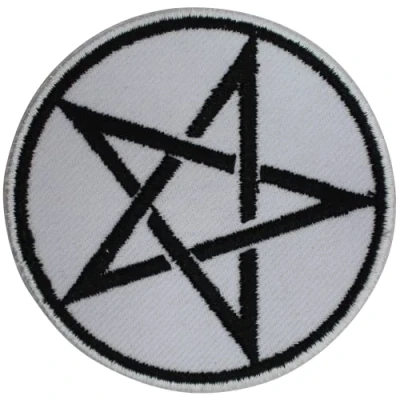 Image of Pentacle Viking Star Circle Logo Patch Iron On Sew Embroidered Badge Applique for Clothes Shirts Jeans etc