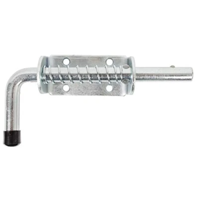 Image of GAH Alberts Bolzenriegel Typ 204815 Pistolet Bolt with Round Handle and Spring Blue Galvanised Plate 85 x 40 mm Diameter 14 176