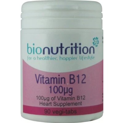Image of Bio Nutrition vitamin B12 100µg : Healthy heart 90 vegi tabs
