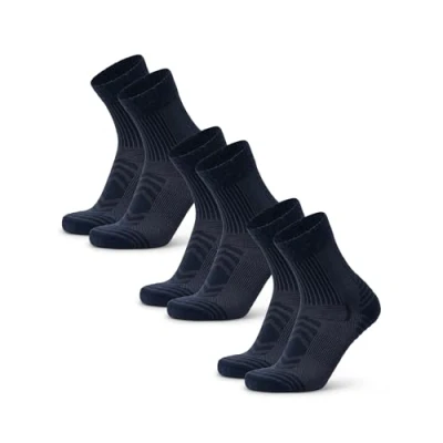 Image of DANISH ENDURANCE Walking Socks Merino Wool Lightweight, Anti Blister Hiking Socks, Breathable Trekking for Men &amp; Women, Unisex, 3 Pack, Navy 5