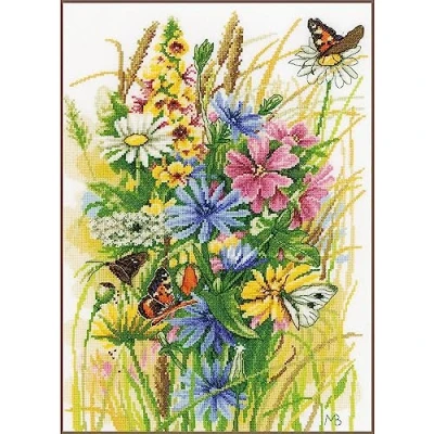 Image of Lanarte Wildflowers Marjolein Bastin Counted Cross Stitch Kit