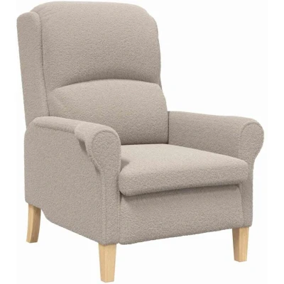 Image of vidaXL Ergonomic Armchair Light grey Polyester, Wood Standard