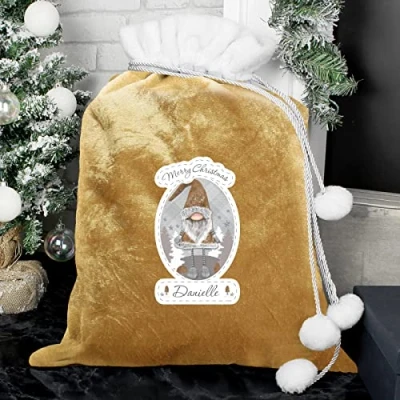 Image of Custom Personalised Gonk Luxury Pom Christmas Present Sack