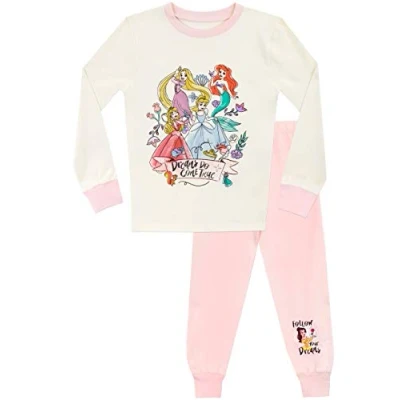 Image of Disney Girls Princess Pyjamas Snuggle Fit Multicoloured 9 10 Years