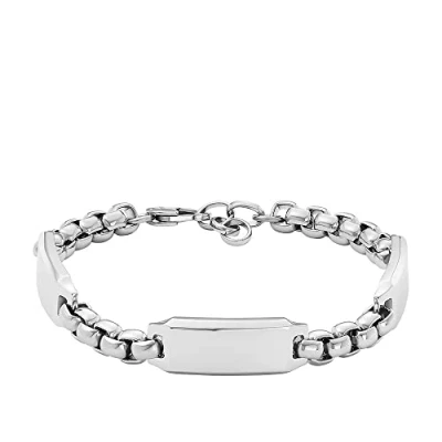 Image of Fossil Bracelet for Men Drew, Length: 225mm, Width: 27.3mm, Height: 10mm Silver Stainless Steel Bracelet, JF04400040