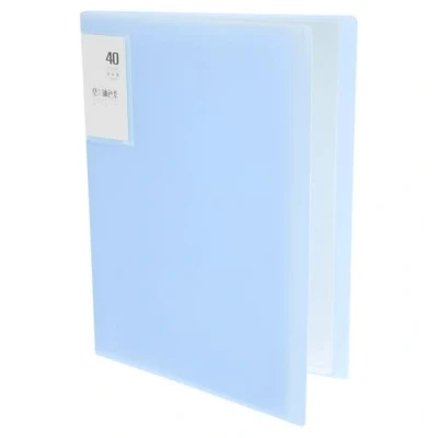 Image of M&amp;G 40 Pocket Binder with PP Plastic Sleeves A4(Blue), Art Portfolio Folder Clear Sheet Protectors, Display 80 Pages for Organizing Documents, 310x235x26mm