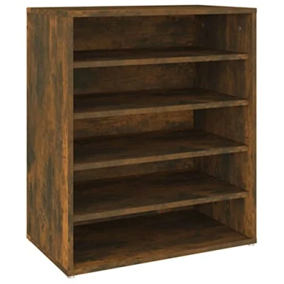 Image of vidaXL Shoe Cabinet Smoked Oak Engineered Wood Cupboard Organiser Shelf