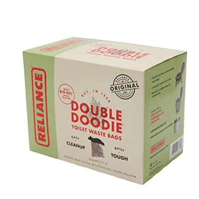 Image of Reliance Products 2683 03 Double Doodie Toilet Waste Bags (6 Pack), Black