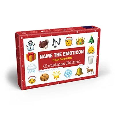 Image of Bubblegum Stuff Name The Emoticon, Christmas And Festive Edition Playing Cards, Board Games, Family Games Trivia Game, For Adults Party Travel Card