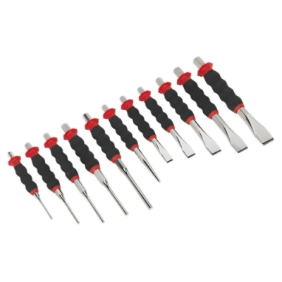 Image of Sealey Premier Sheathed Punch &amp; Chisel Set 11pc