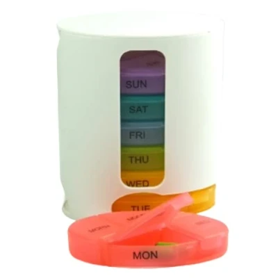 Image of Netagon Weekly Oval Pill Box Organiser Holder for Pills. Tablets, Vitamins, Medication &amp; Supplements 7 Days, 4 Compartments per Day Morning, Noon, Evening and Night
