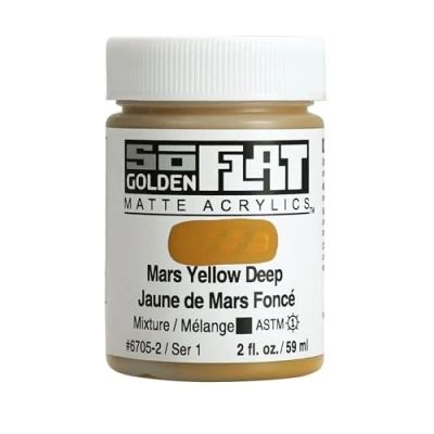 Image of Golden SoFlat Matte Acrylic Paint, 2oz jar, Mars Yellow Deep (6705 2)