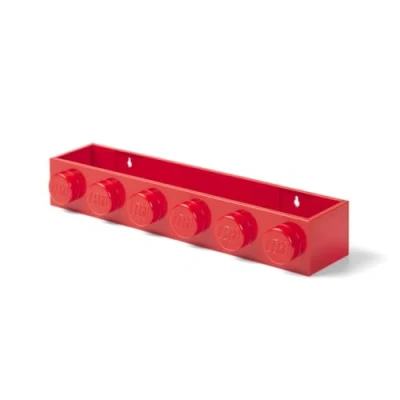Image of LEGO Book Rack Red Stylish and Functional Shelf for Bookshelves, Wall Shelves, Room Decor Dimensions 480 x 78 116 mm, All Ages