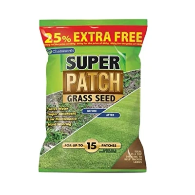 Image of Chatsworth Super Patch Grass Seed with Fertiliser Lawn Repair Coir Mix Micronutrients 600g