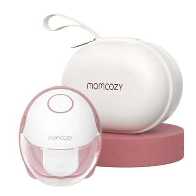 Image of Momcozy Breast Pump Hands Free Mobile Style M6, Wearable Breastfeeding Ideal Rhythm for More Milk, DoubleFit Flange Fit &amp; Discreet with 3 Modes 9 Levels, 24mm 1 Pack Cozy Red