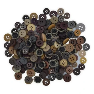 Image of celloexpress Tiny Brown Mixed Sizes of Various Buttons for Sewing and Crafting Pack 100g