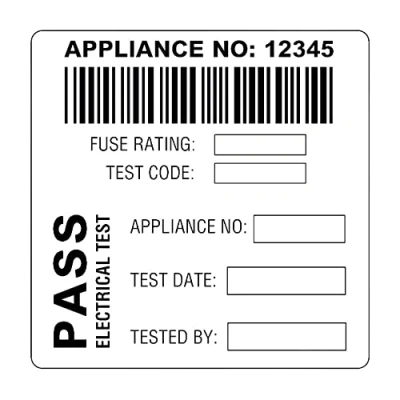 Image of Martindale Electric MARBAR3 BAR3 PAT Test Pass Labels